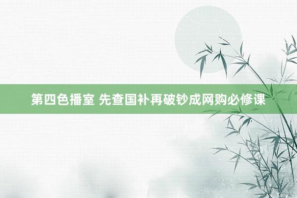 第四色播室 先查国补再破钞成网购必修课