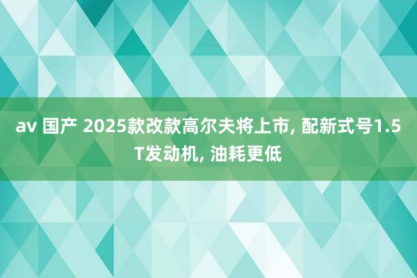 av 国产 2025款改款高尔夫将上市, 配新式号1.5T发动机, 油耗更低