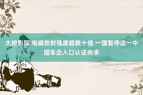 大姐影院 电磁放射强度超数十倍 一国暂停这一中国车企入口认证央求